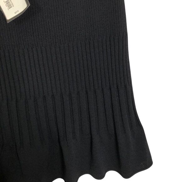 ST. JOHN COLLECTION 8 Black Skirt Santana Knit Ribbed A-line Wool Blend NWT $375 - Picture 7 of 12